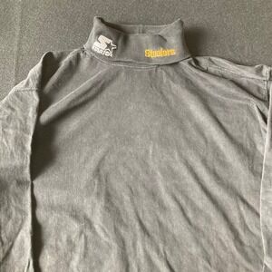 Vtg Starter NFL Pro Line Pittsburgh Steelers Mock Neck Shirt Mens Large Black
